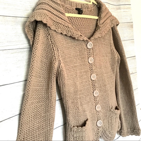 H&M Chunky Knit Sweater Cardigan Size Large - Picture 3 of 10